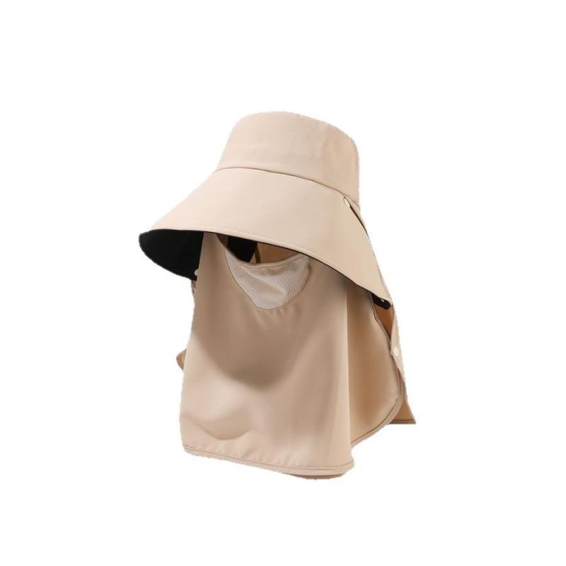 Summer Breathable Ponytail Hat – Solid Face Mask Cap – Lightweight & Sun Protection – Perfect for Outdoor Gardening Travel
