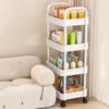 4 Tiers Rolling Cart for Snacks and Beverages Removable Storage Rack Trolley with Wheels for Office and School Use