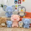 Cartoon Elephant Plush Stuffed Animal With Long Fur Soft Toy For Kids Room Decor