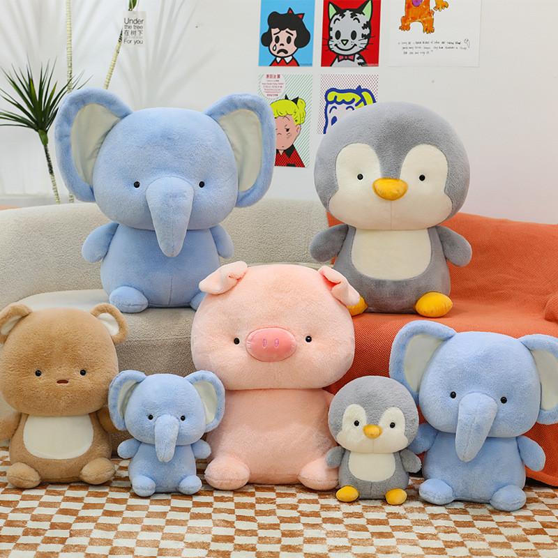 Cartoon Elephant Plush Stuffed Animal With Long Fur Soft Toy For Kids Room Decor