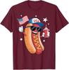 4th of July Hotdog Funny Patriotic American Flag Unisex T-Shirt