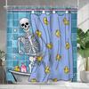 1/4 Pcs - Funny Blue Skull Shower Curtain Set, Non-Slip Bathroom Floor Mat, Toilet U-Shaped Mat, Cover Mat, Home Decor Gift