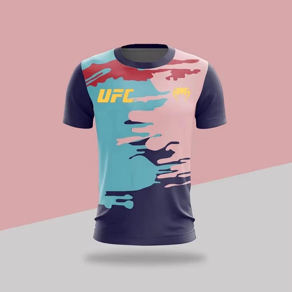 UFC Personalized Fashion Printed 3D T-shirt, Suitable for Intense Boxing Matches, Breathable Quick Drying, and Gym Sportswear
