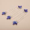 5 Pcs Rhinestones Little Simple Bride Wedding Hair Pins Purple Bridal Hair Piece Wedding Hair Accessories for Women and Girls