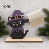 Funny Cartoon Skeleton Decor 2Pcs Halloween Paper Towel Holder, Animal Tabletop Roll Dispenser, Wooden Werewolf Decoration Tissue Stand for