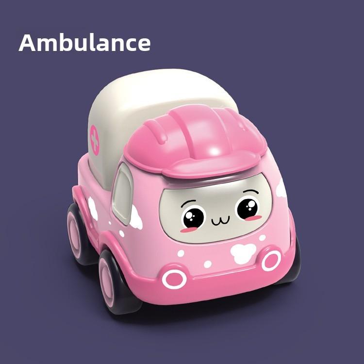 Cartoon Design Excavator Dump Mixer Truck Crane Rescue Car Children Toy Set