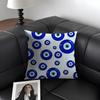 Custom Evil Eye Luxury Cushion Cover Natural Linen Organic Fabric Double-Sided Printing Sofa Home Decor Gift Pillow Case