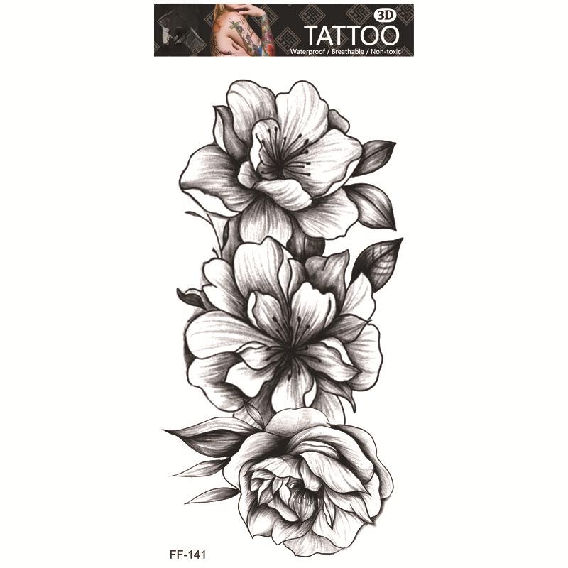 Yuanhua Waterproof Wolf Head Totem & Arabic Text Tattoo Stickers