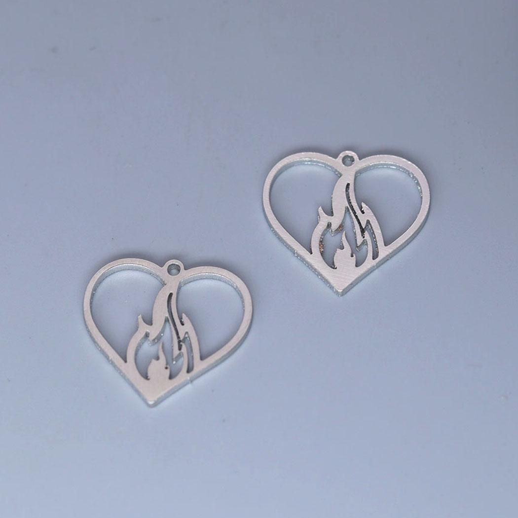 

5 шт. Подвески-шармы из нержавеющей стали в виде пылающего сердца любви для изготовления украшений, рукоделия, серег, ожерелий, аксессуары ручной работы оптом