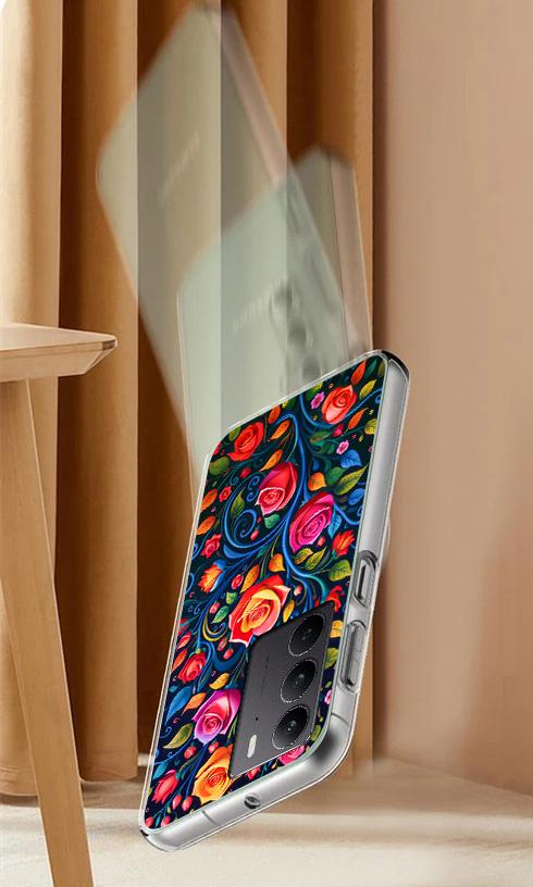Etui Do Realme C75 / 14X 5G Obudowa Foto Case Plecki Kwiaty + Szkło 9H
