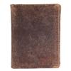 Men's Wallet - LEONARDO VERRELLI - Vintage - Brown Buffalo Leather - Vertical Format - 5 Card Slots