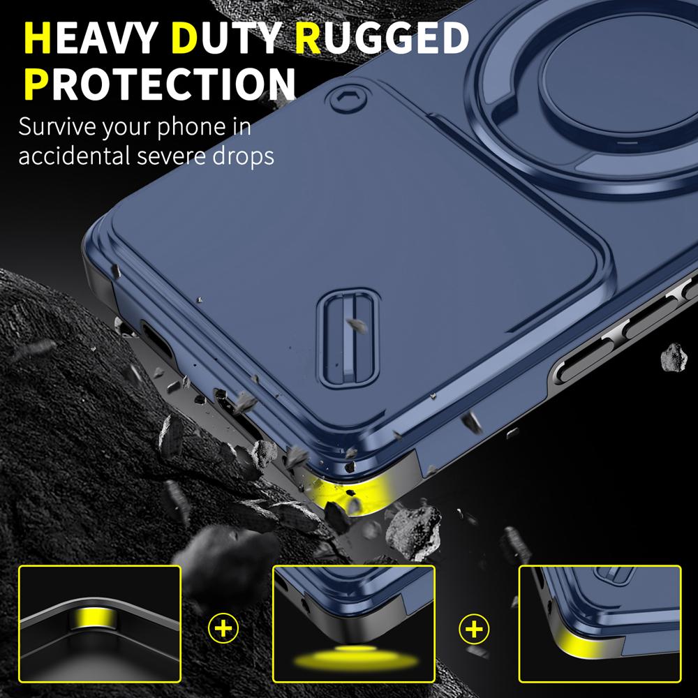 KEYSION 360° Ringständer Handyhülle für Infinix Note 40 Pro 4G 40 Pro+ 5G Schiebekamera Schutz Magnetisch Stoßfest Rückseite