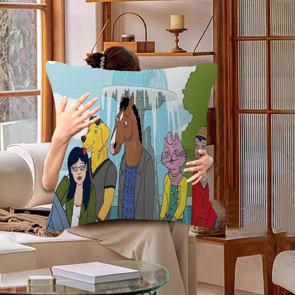 

B-BoJack Funny H-Horsemans Decorative Room Aesthetics Pillow Case Home Decor Bedroom Sofa Bed Couch Pillow Cover 45x45 30cmx30cm