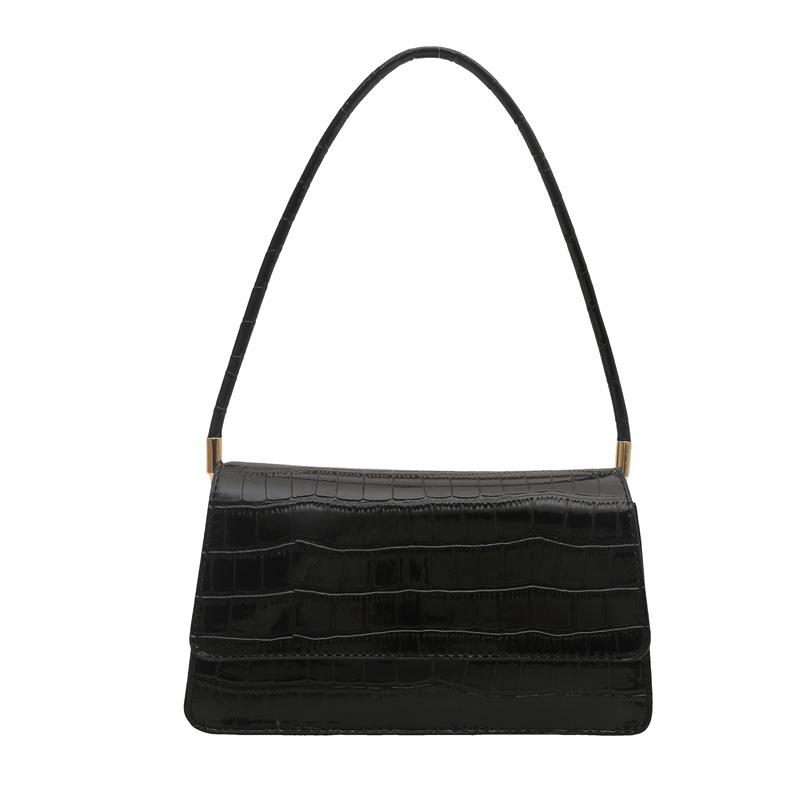 Simple stone pattern shoulder bag, fashionable solid color bright pattern bag, women's commuting convenience, portable small square bag