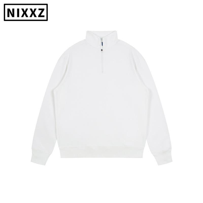 350g Heavyweight Stand Collar Half-Zip Hoodie for Outdoor Sports - Plain Color, High Quality, Spring & Autumn Wear