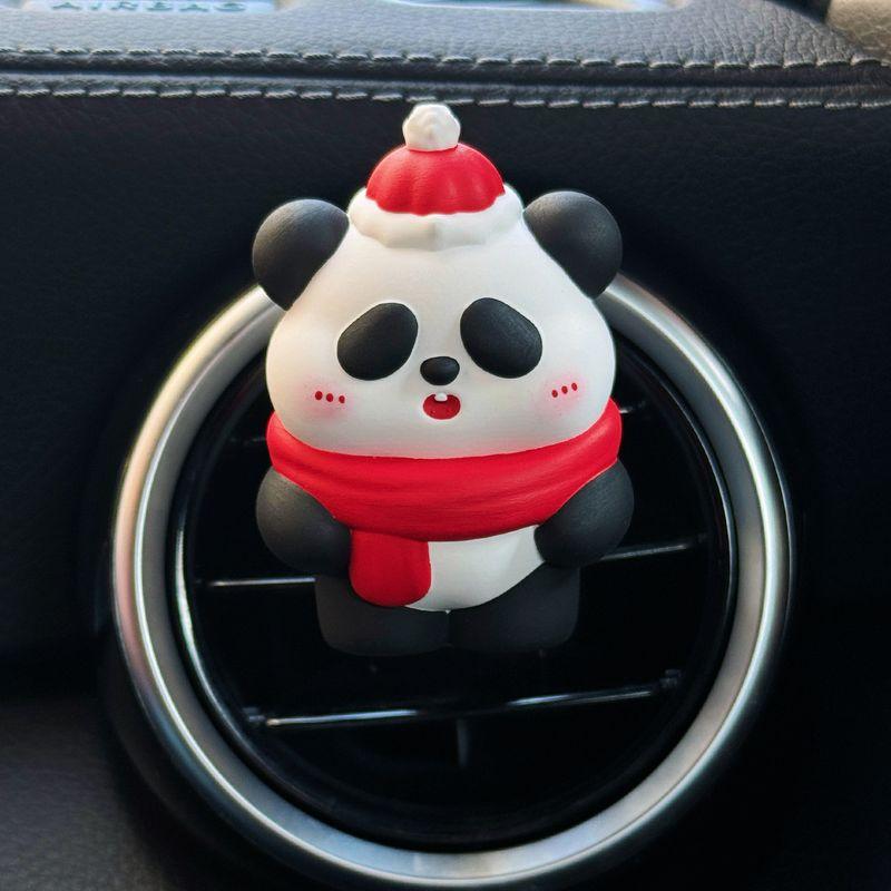 

Car Perfume Aroma Diffuser Cute Candy New Year Blessing Panda Car Dashboard Air Vent Decoration Diffuser Plaster Gift New Year Scarf Panda