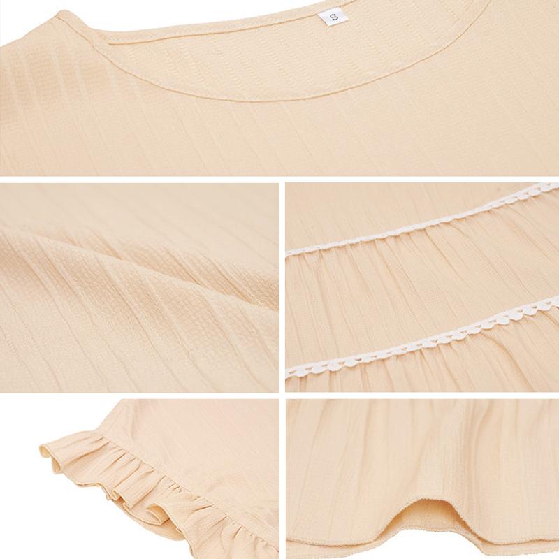 Women's T-shirt Casual Loose Short-sleeved Top Solid Color