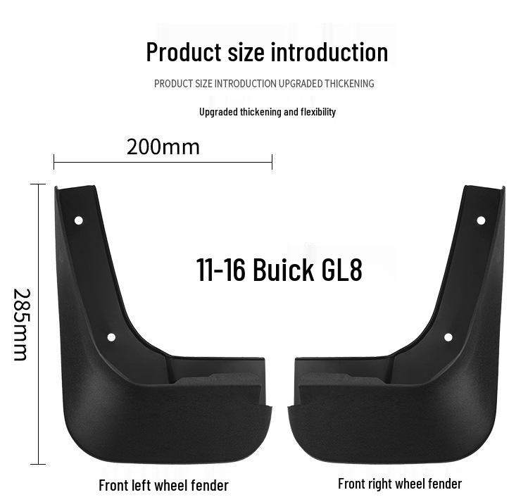 Buick GL8 2011-2016 Mudguard Soft Rubber Tile for Front and Rear Tires
