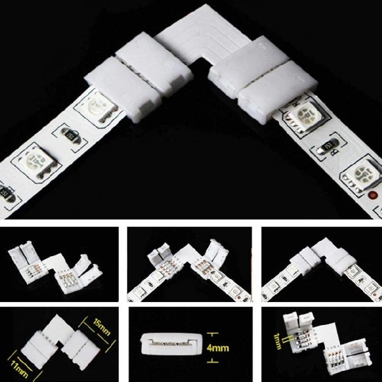 10mm Strip Light- Corner Connectors 4 Pin 90 Degree L Shape LED- RGB- 10Pcs