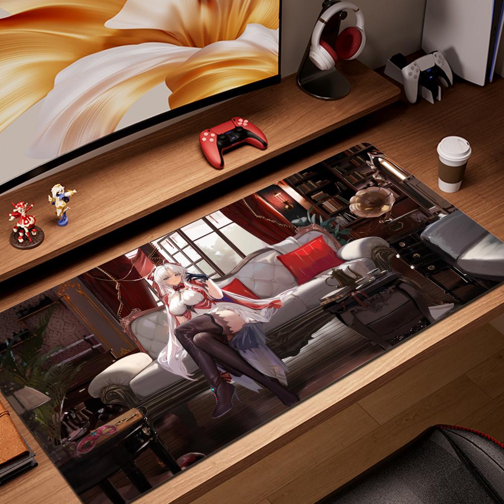 1000x500mm Carlotta Wuthering Waves Mouse Pad Rubber Esports Computer Keyboard Pad Escritorio Pc Setup Accessories 4mm Desk Mat