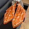 Fashion Twist Silk Scarf Color Block Printed Scarf Twill Silk Large Square Scarf 91x91cm Shawl Sunscreen Travel Headscarf