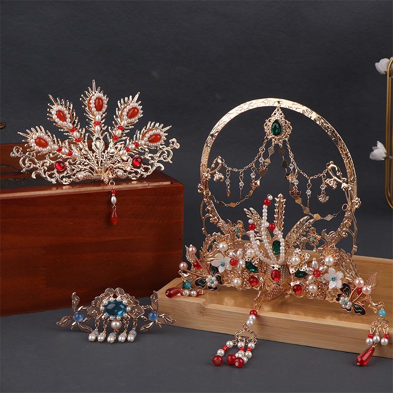 Antique Hair Crown Hair Ornaments Ancient Costume Headdress Chinese Hanfu Hair Accessories Hairstyle Design Tool