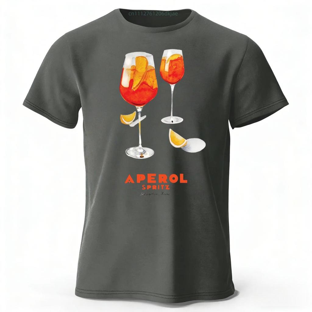 Fresh Cocktail Pure Cotton Tshirt Summer New Style Mens Leisure and Entertainment Printed Tshirt Large Loose Sports Top