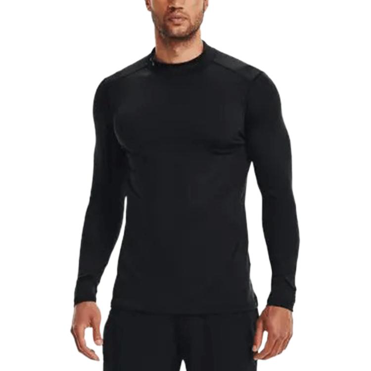 Under Armour ColdGear Long Sleeve Training Sports T-Shirt Men Tops Black 1345703-001