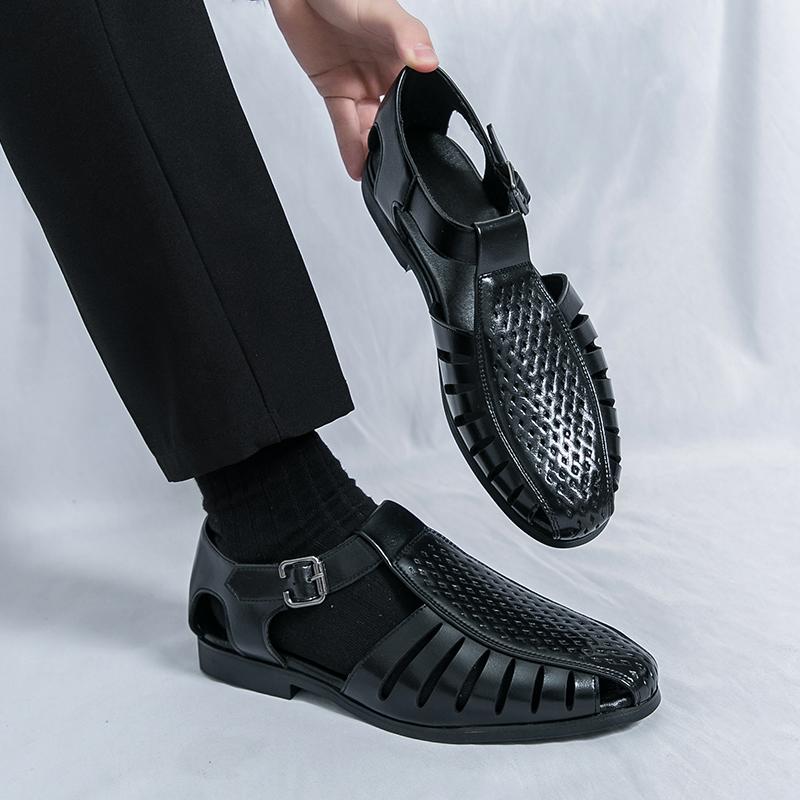 Fashion Breathable Walking Sandals New Loafers Mens Slip On Flats Men's Closed-Toe Sports Sandals Quick-Dry Outdoor Adventure Footwear