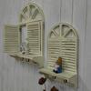 French Vintage Arched Faux Window Wall Decor, Aged Wood Art, Round Arch Hanging for Garden, Courtyard, B&B Home Wall Art