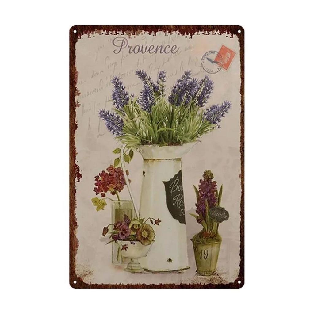Vintage Blooming Flowers Metal Tin Signs Wall Art Posters Plate Wall Decor for Home Garden Bars Man Cave Cafe Clubs Garage Retro