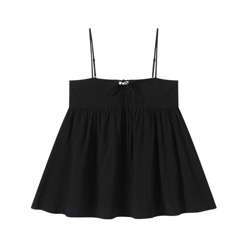 GREEN BELT Women s Solid Thin Strap Tie-Detail Camisole M