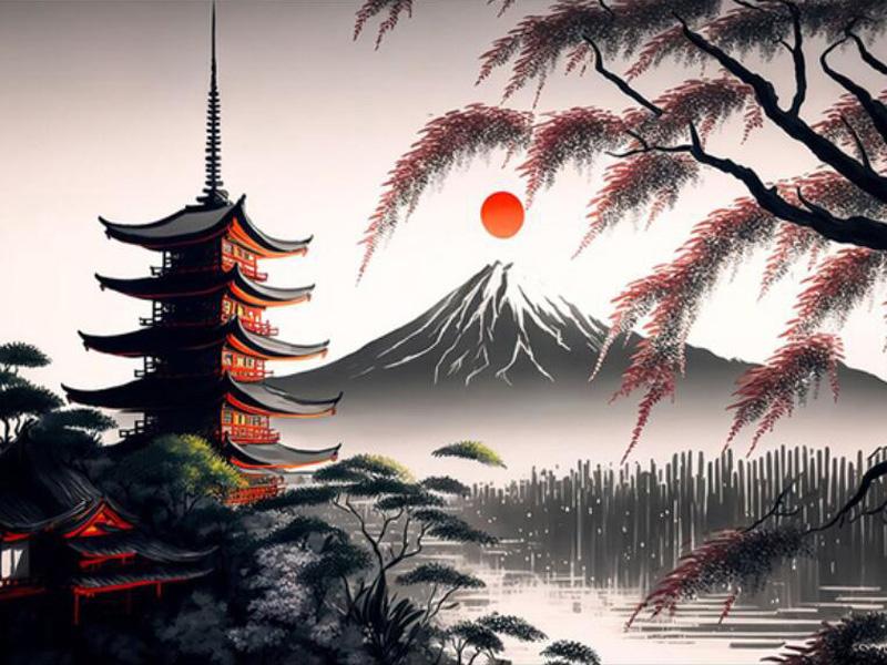 Mount Fuji Scenic Lake Diamond Painting New Arrivals Diy Full Square Round Drill Rhinestone Embroidery Mosaic Abstract Landscape Pavilion Wall Decor