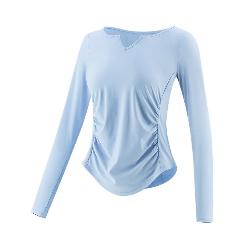 Damen Slim Fit Schnelltrocknendes Yoga-Top - Langärmliger Casual Überwurf für Herbst/Winter Fitness