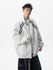 Men's Winter Patchwork Stand Collar Hoodie - Trendy Striped Casual Jacket