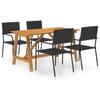 Día Y Noche - Día Y Noche 5-Piece Garden Dining Set Black