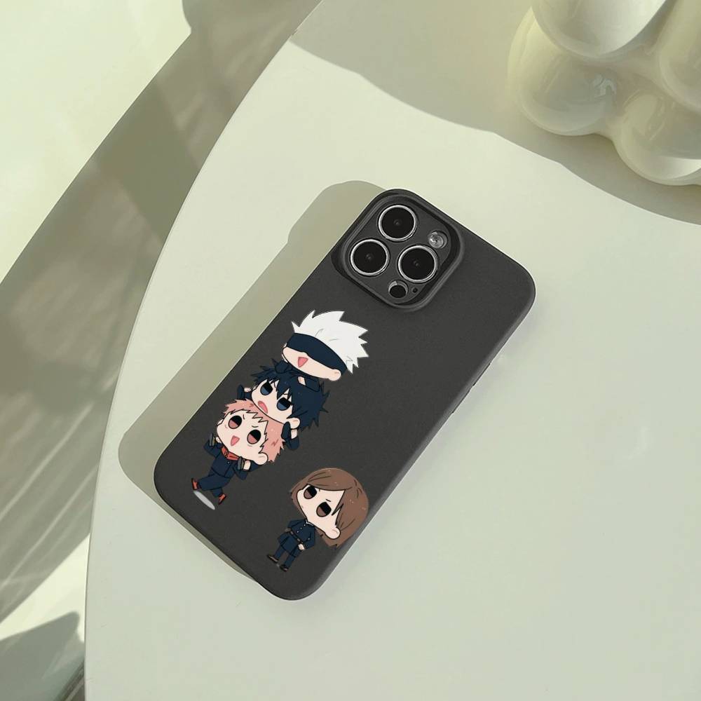 opular characters-J-Jujutsu K-aisen- Phone Case For iPhone 17,16,15,14,13,12,11 Pro Max,16Plus,XS Soft Black Cover