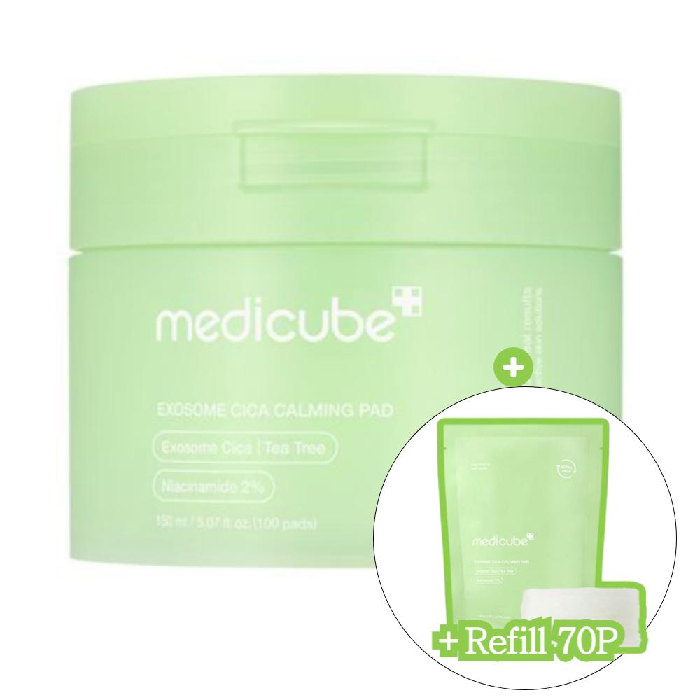 

Набор успокаивающих тонер-пэдов Medicube Exosome Cica – 100 шт.(+Сменный блок 100 листов) с центеллой, ниацинамидом и чайным деревом для снятия чувствительности и покраснений