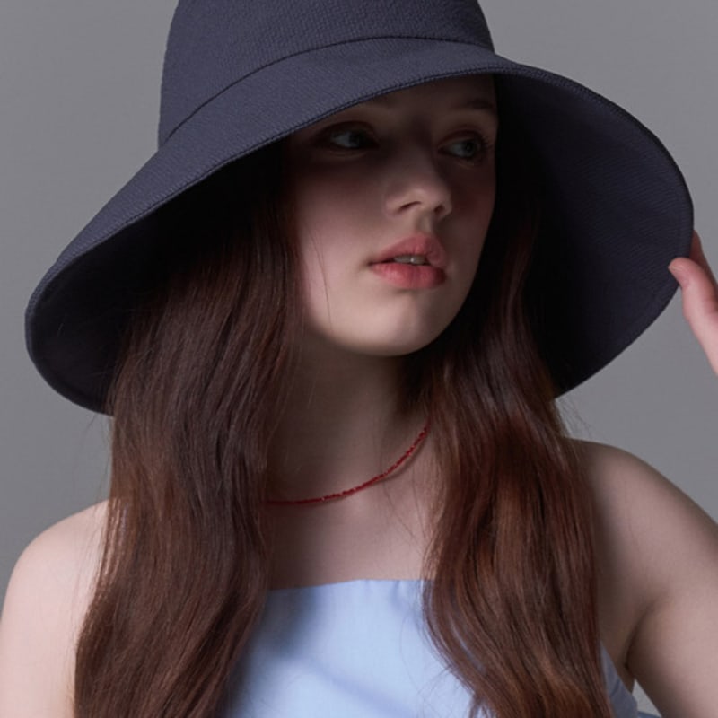 WHITE SANDS Waffle Texture Ribbon Floppy Hat Lonoi (3 Colors)