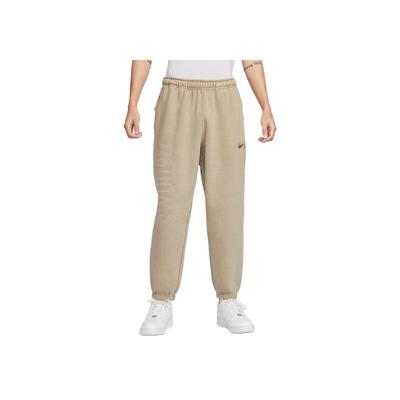 Solid Color Logo Elastic Cuff Casual Pants Men Bottoms Beige HJ2233-297