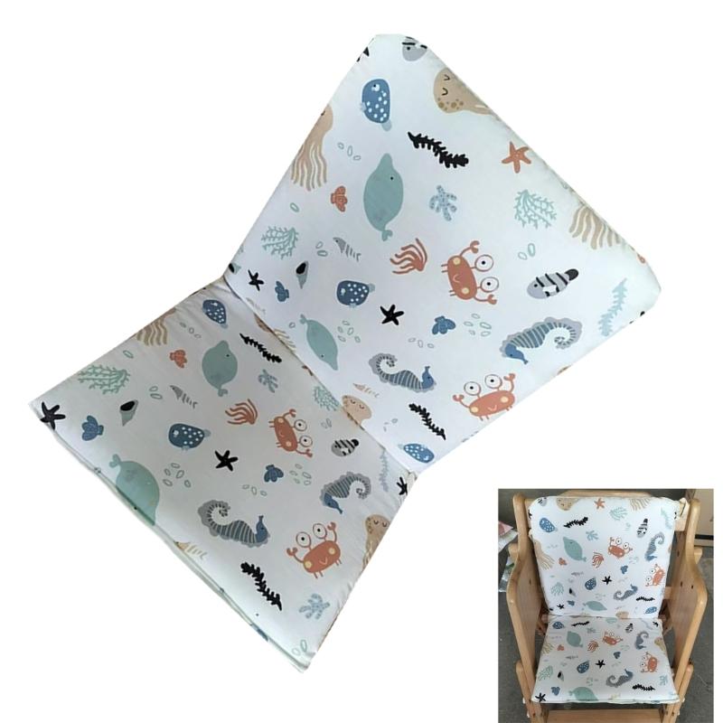 Infant Dining Chair Cushion Soft Comfortable Fabric Fun Solid/Cartoon Pattern Pad Nonslip Safe for Baby and Toddler