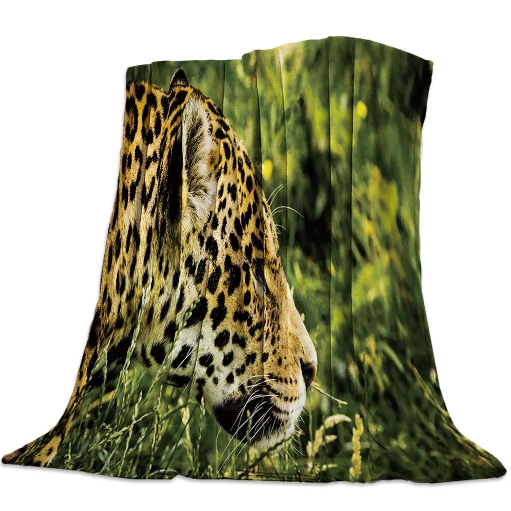 Wild Animal Cheetah Flannel Fleece Bed Blanket Bedspread Bed Cover Soft Lightweight Warm Cozy Throw Blanket Twin Queen King Size