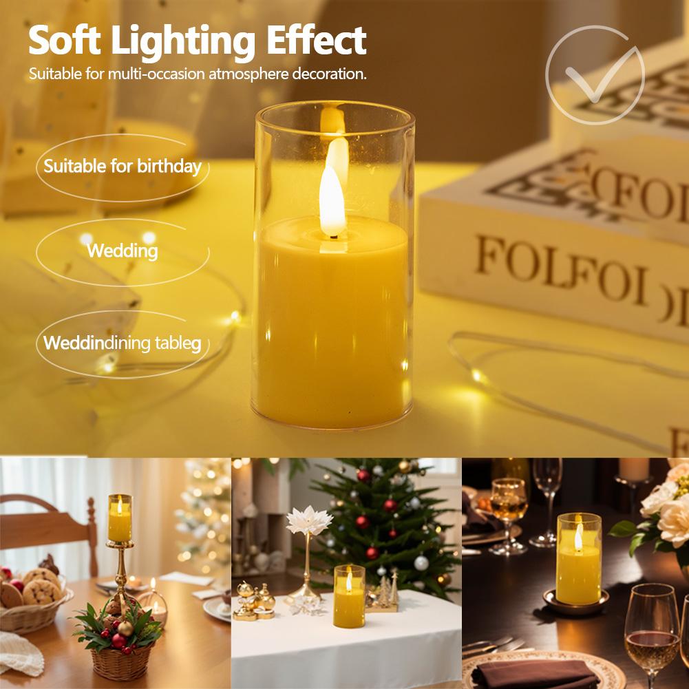 Flameless Electric Candles Light Acrylic Battery Flickering Fake Tealight Candle Halloween Wedding Christmas Decoration 2025 NEW
