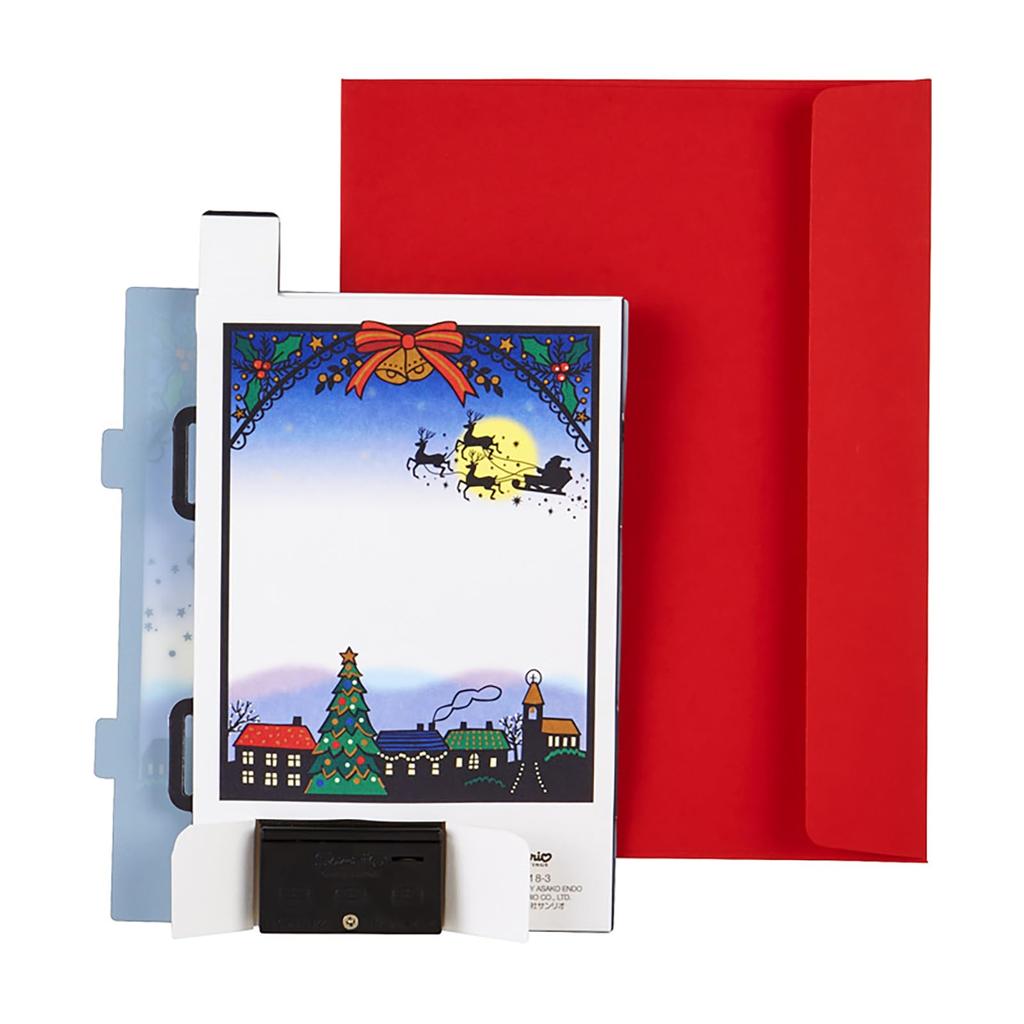 Sanrio Christmas Melody Santa In the Night WISH YOU A MERRY Greeting Ships JXPM SANRIO 527416 Card, Card, Shadow-Style Sky, "WE CHRISTMAS" Card,