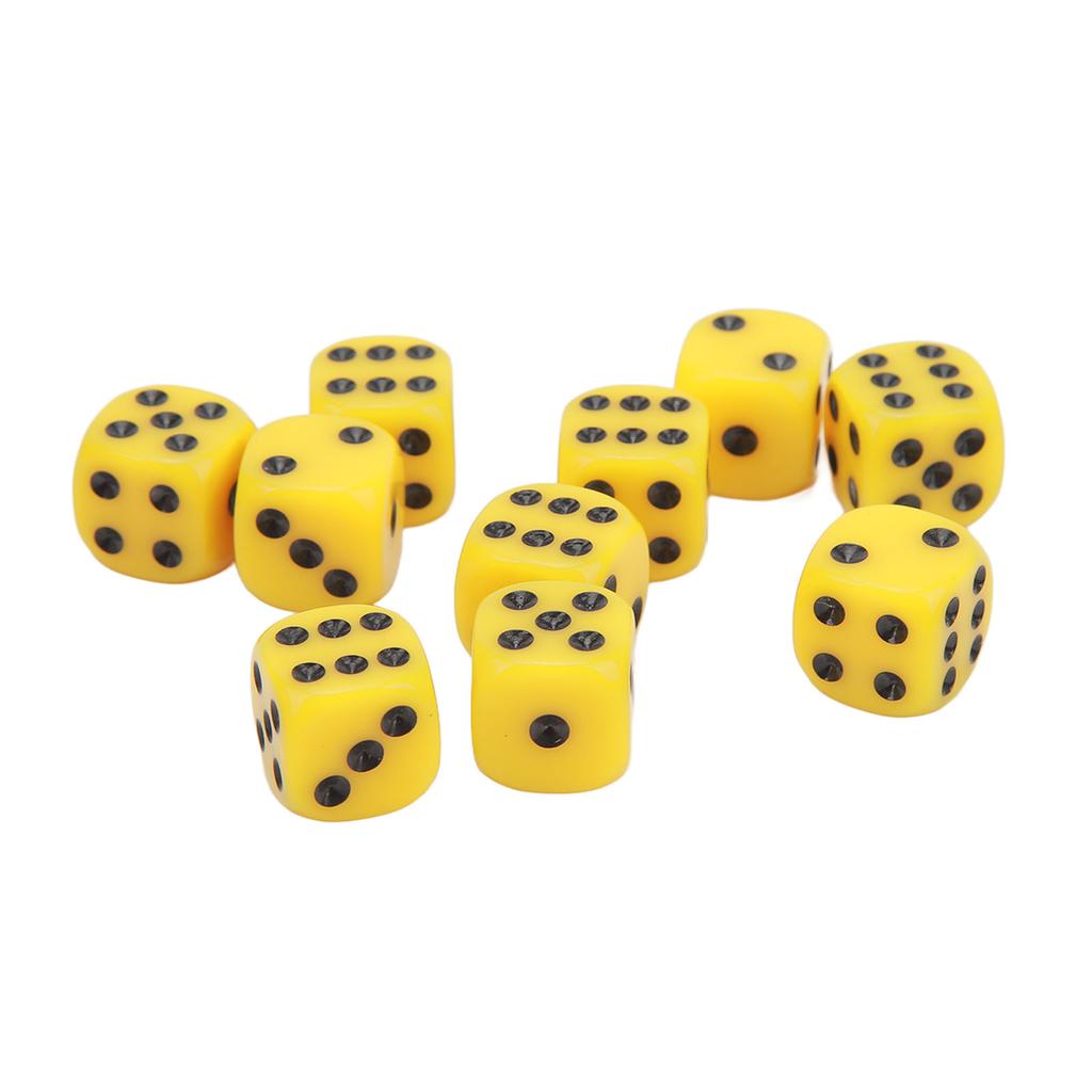 30 STÜCK Würfelset 16MM Kunststoff 6-seitig Runde Ecken Würfelwürfel für Tischspiele Brettspiele Gelb