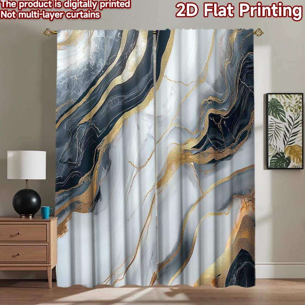 1pc 2D flat Photography Backdrop Popular Backdrop Gold and Black Waves 100% Polyester Birthday Party Use for Bedroom wall