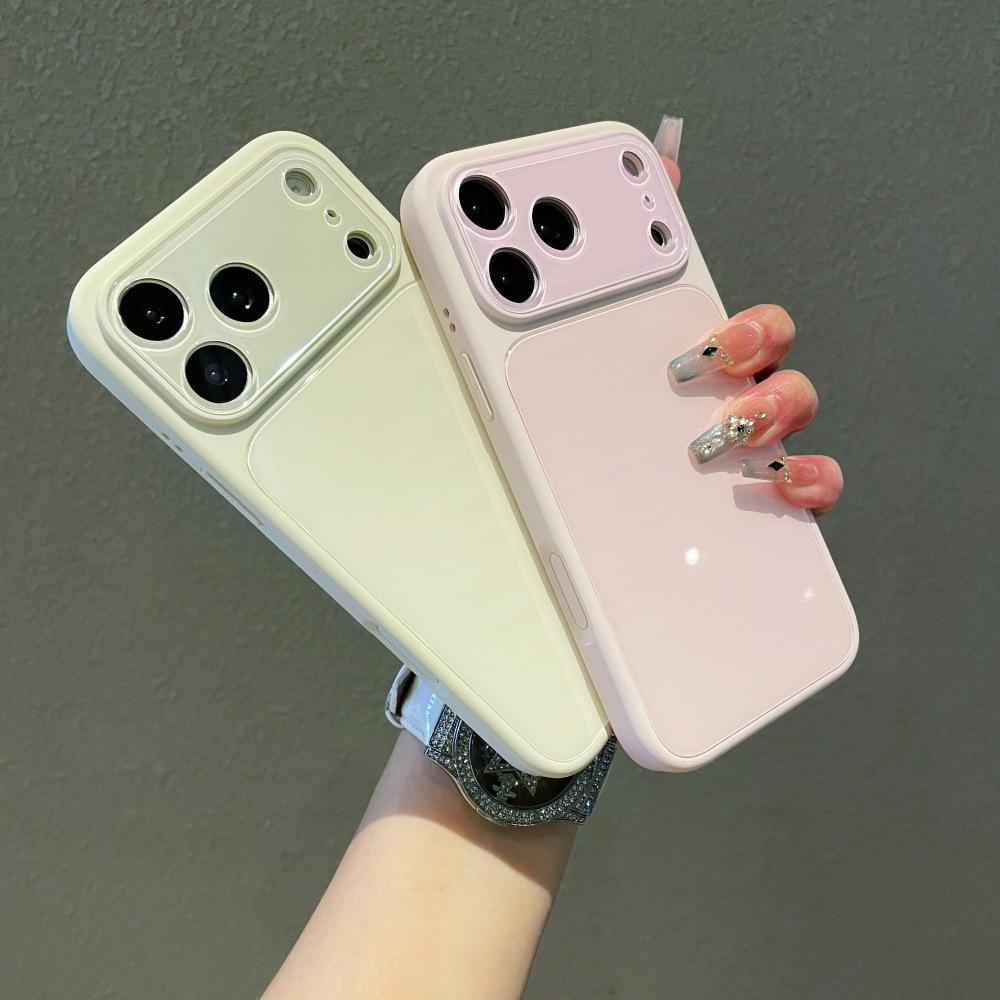 Crystal Lens Glass Phone Case for Apple iPhone 17/16 PRO - Fresh Solid Color
