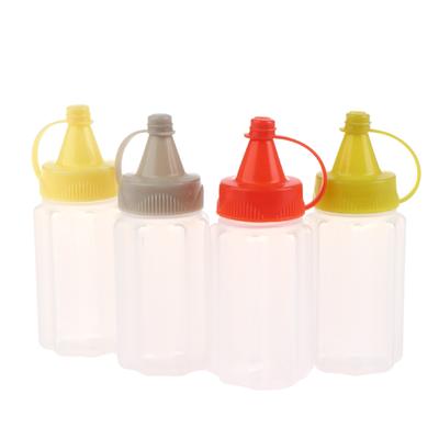 4Pcs Mini Sauce Bottle Refillable Ketchup Honey Salad Containers Bottles Portable Sauce Jars Storage Lunch Box Dressing Dispense