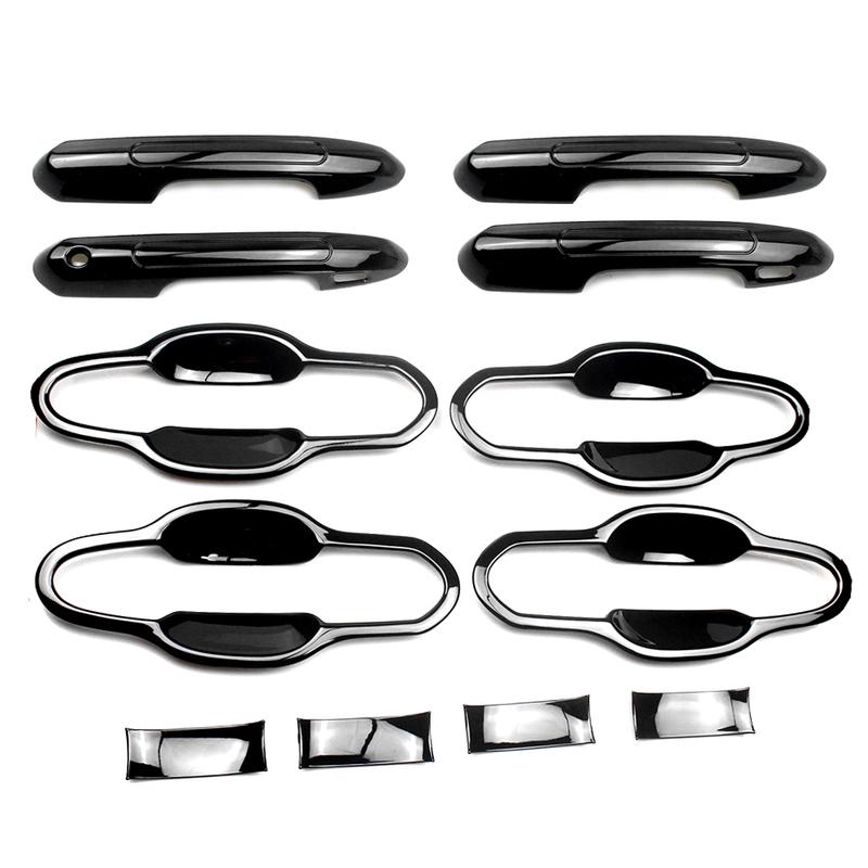Gloss Black Car Styling Door Handle + Bowl Cover Trim Kits Exterior Accessories For Toyota RAV4 2019 2020 2021 2022 2023 2024