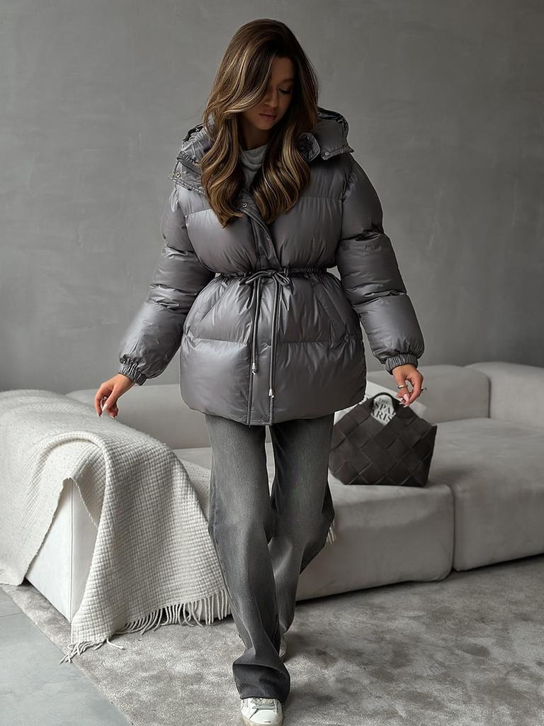 Manteaux à capuche en coton chaud pour femmes, mode, col montant, fermeture éclair, veste épaisse, vêtements d'extérieur féminins, vêtements d'extérieur pour le trajet